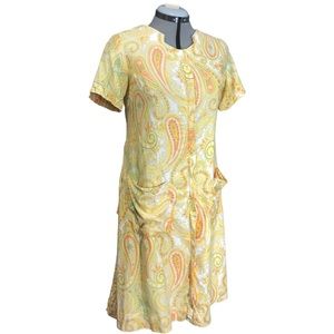 Vintage 1960s 60s Chore house dress housedress M medium 8 10 paisley step n go